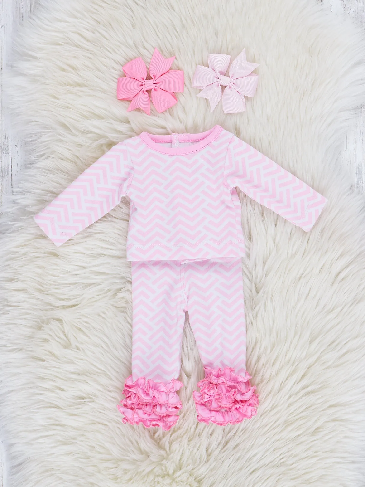 Pink Broken Chevron Stripe Baby Doll Pajamas