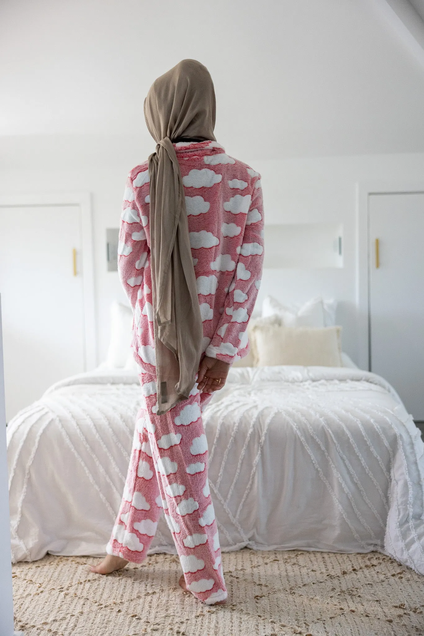Pink Clouds Button PJ Set