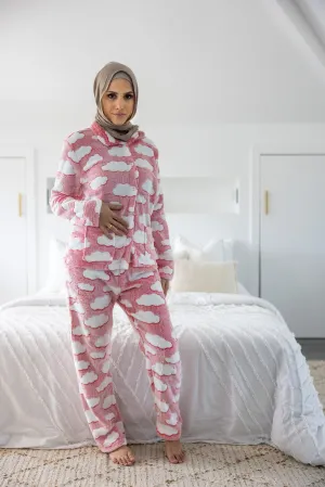 Pink Clouds Button PJ Set