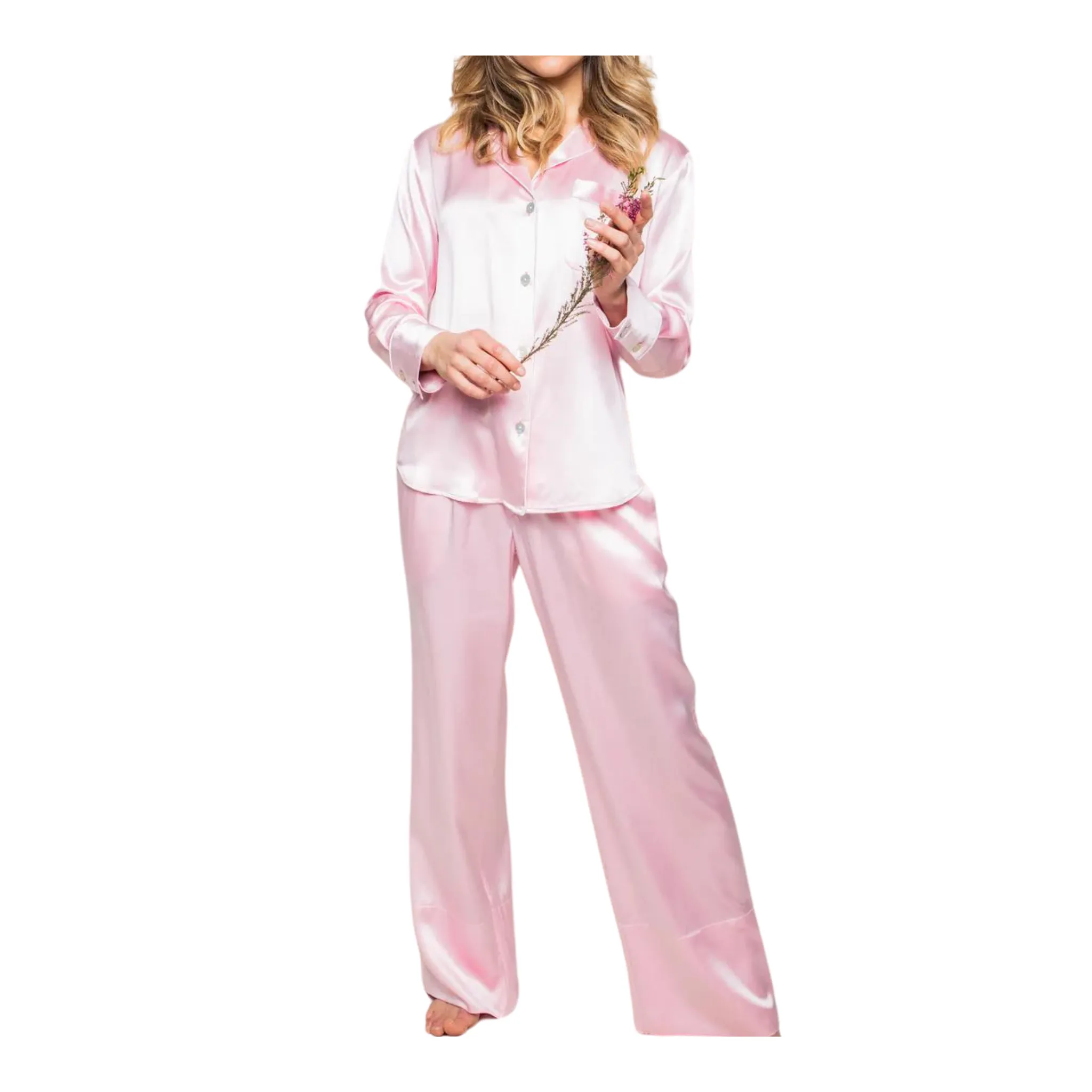 Pink Silk PJ Set