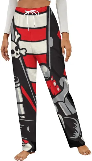 Pirate Women's Flannel Pajama Pants Fleece Lounge Sleep Bottoms PJ