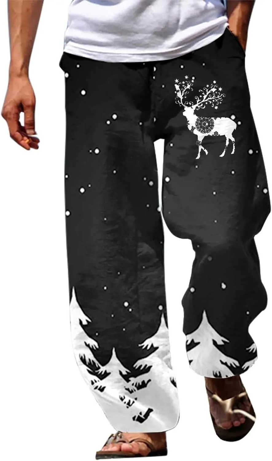 Pj Pants Christmas Trousers Men's Christmas Christmas Tree 3D Printed Casual Pants Jeans Pajama Pants Mens Mens Red