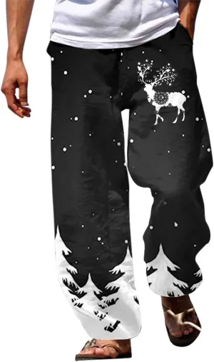 Pj Pants Christmas Trousers Men's Christmas Christmas Tree 3D Printed Casual Pants Jeans Pajama Pants Mens Mens Red