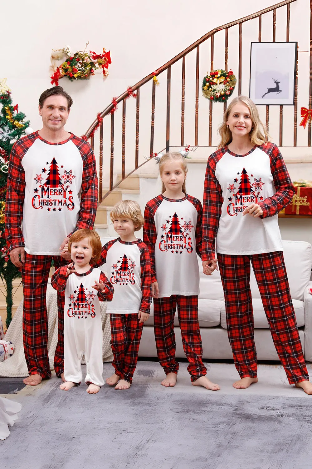 Plaid Matching Family Christmas Pajamas Sets