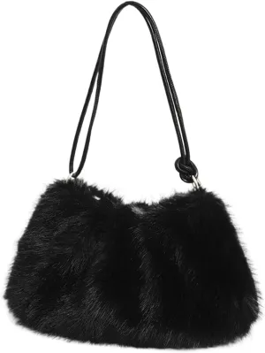 Plush Bag, Underarm Bag, Women Satchel Bag, Multipurpose Satchel, Soft and Comfortable Fabric Spacious Interior Fashionable and Trendy Adjustable Shoulder Strap Compact and Lightweight for Women