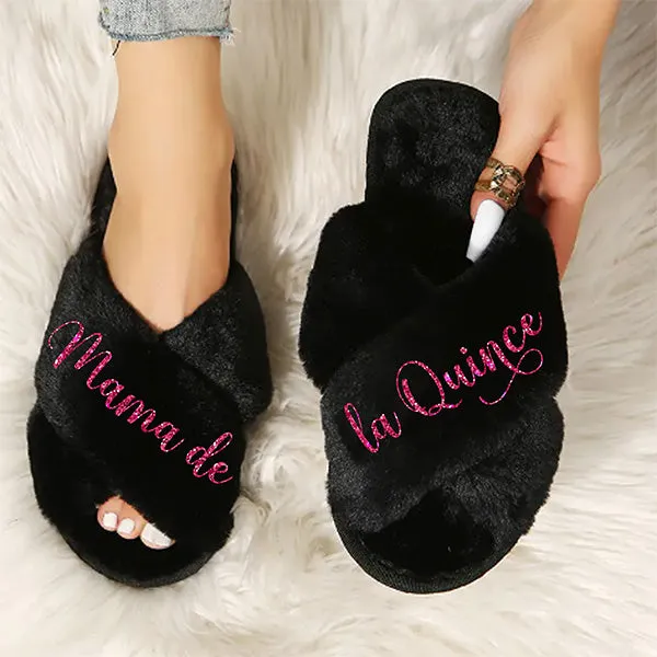 Pretty Personalized Quinceanera Robe and Slipper Set