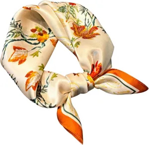 Printed all-match silk small square scarf, 53cm mulberry silk scarf