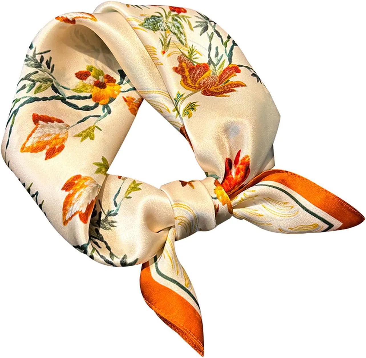 Printed all-match silk small square scarf, 53cm mulberry silk scarf