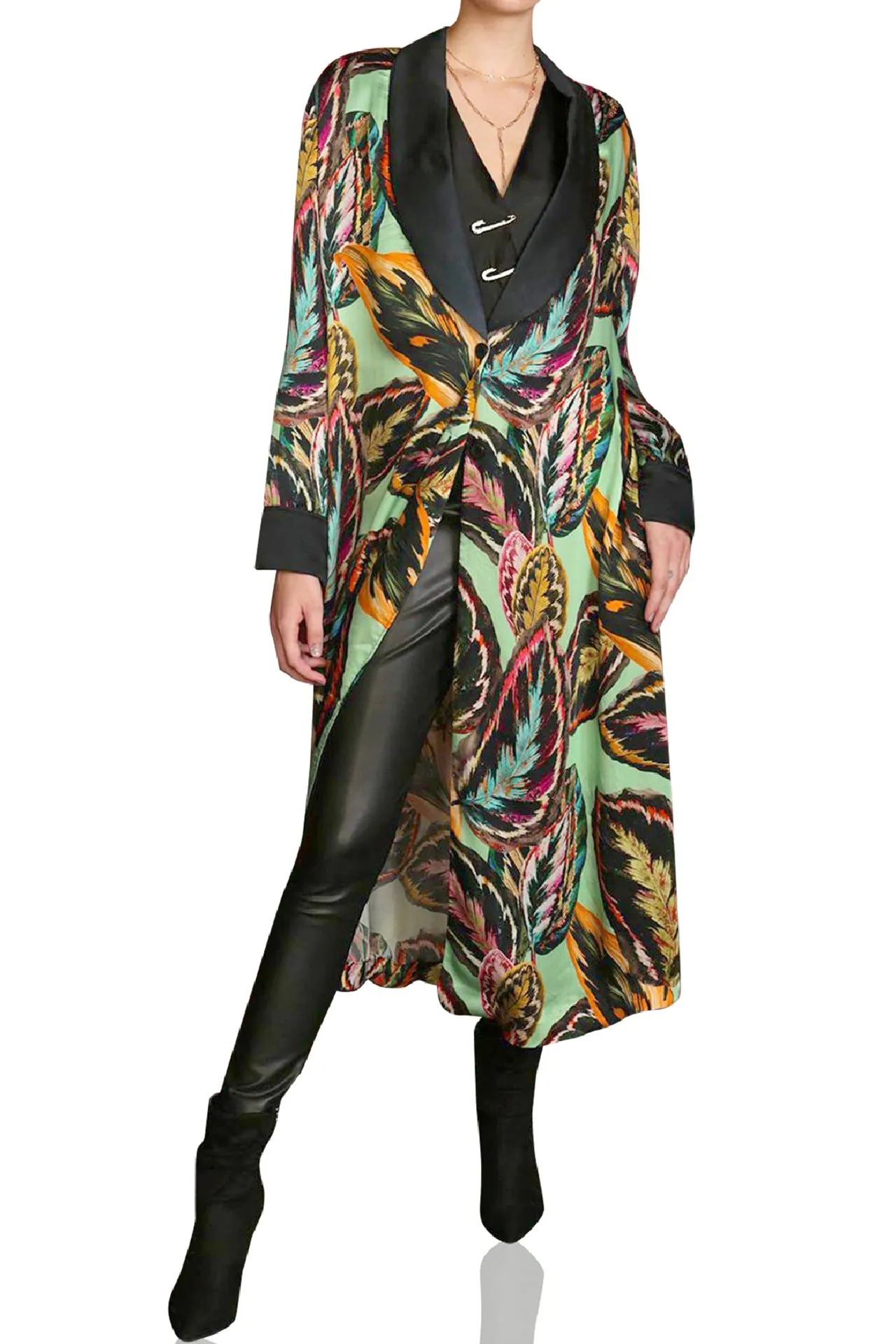 Printed Long Duster Robe