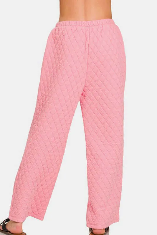 Quilted Button Up Top and Pants Lounge Se