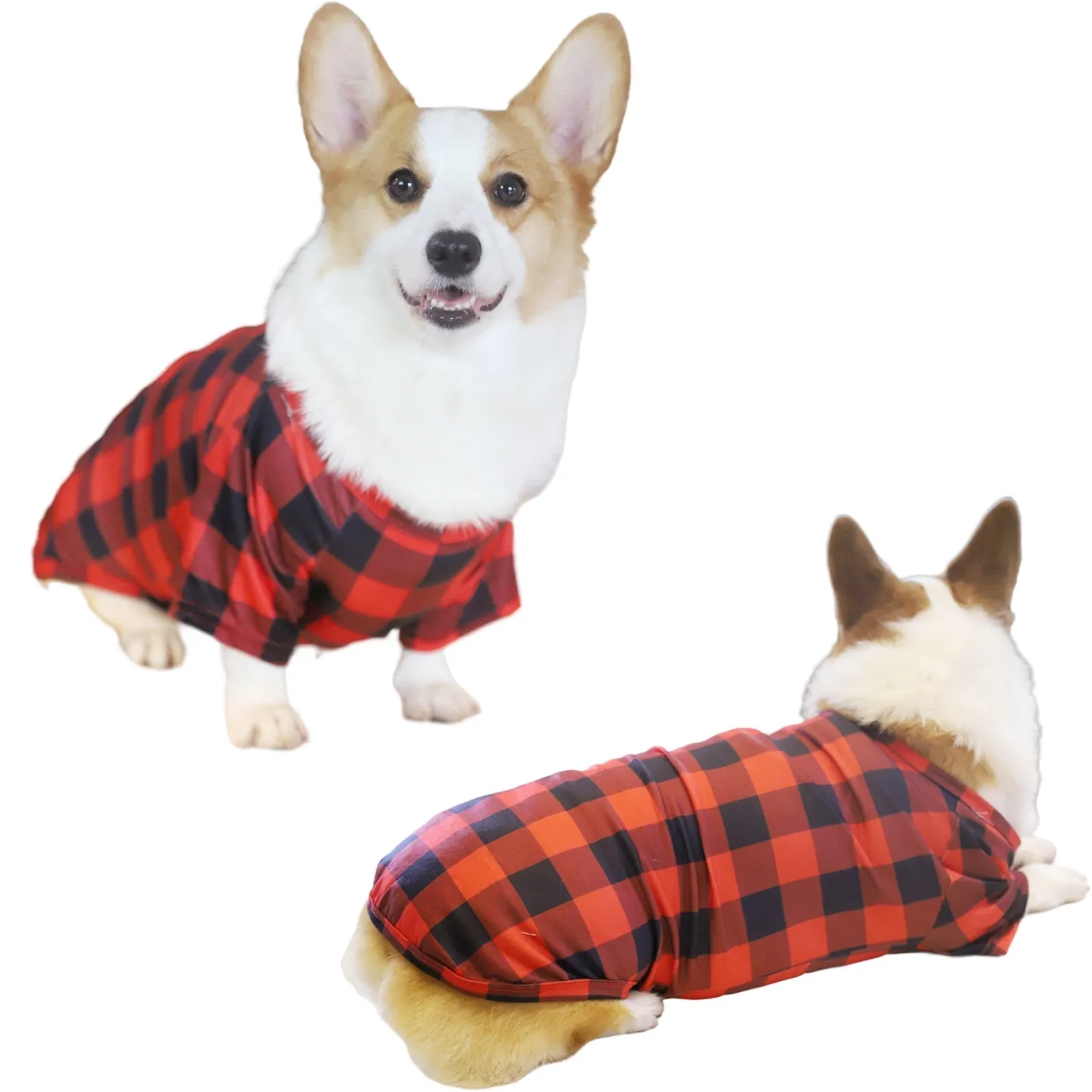 "2024 Merry Christmas" Text Print Black & Red Plaid Christmas Matching Pajamas