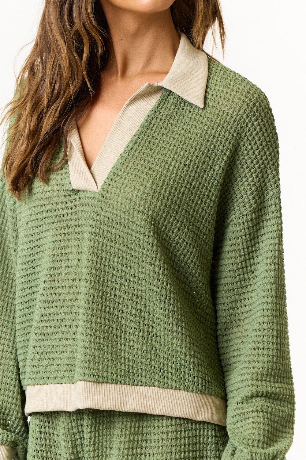 "September Sundays" Green & Beige Crochet Matching Lounge Set