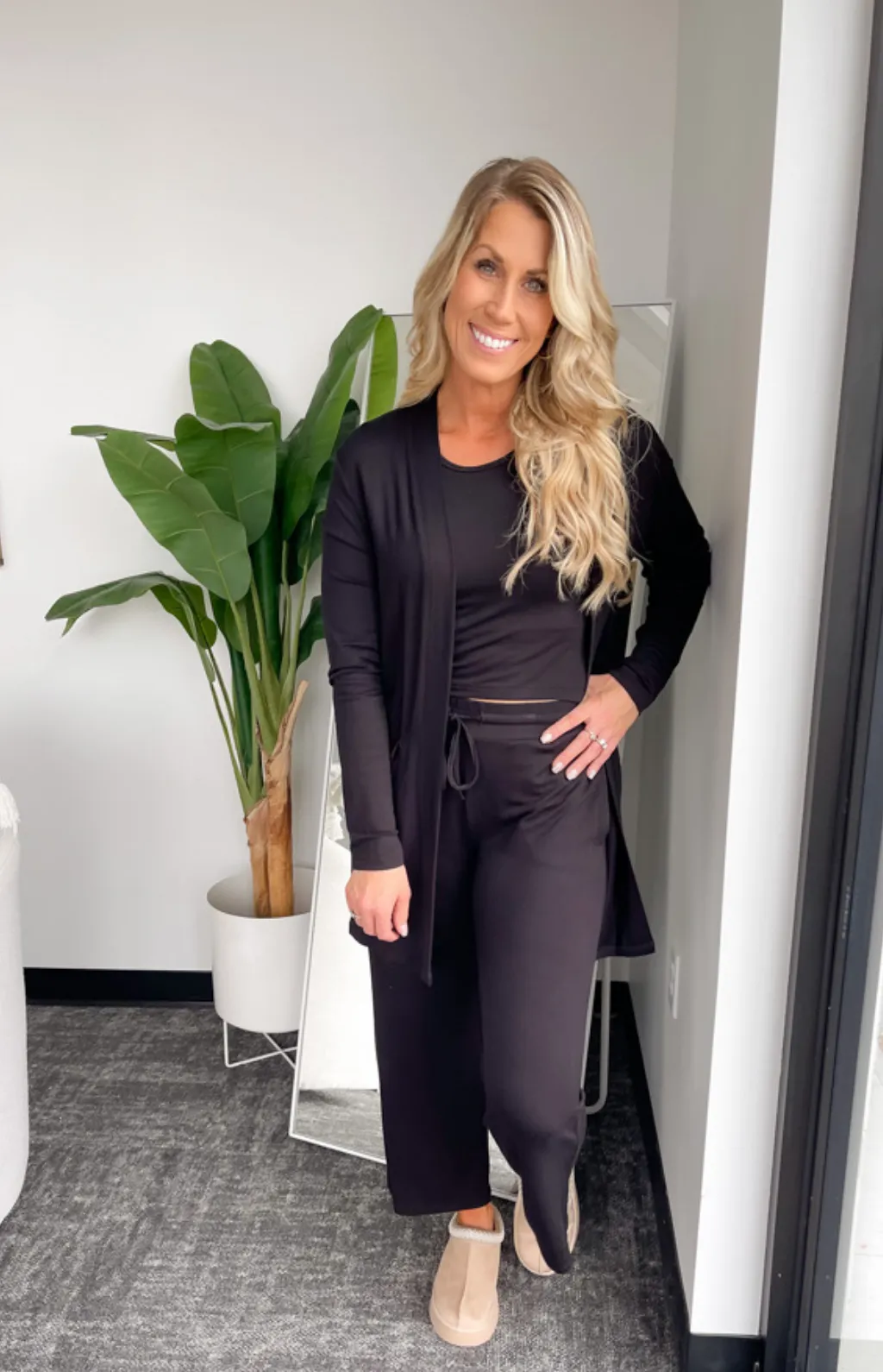 Raya Lounge Black Wide Leg Pants