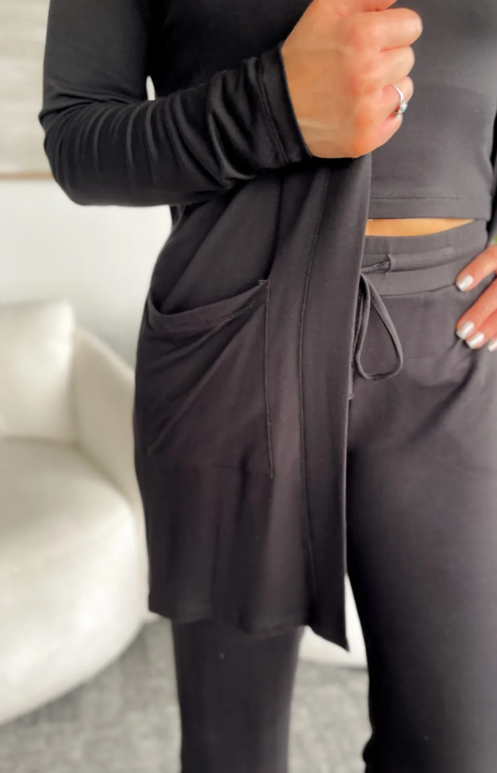 Raya Lounge Black Wide Leg Pants