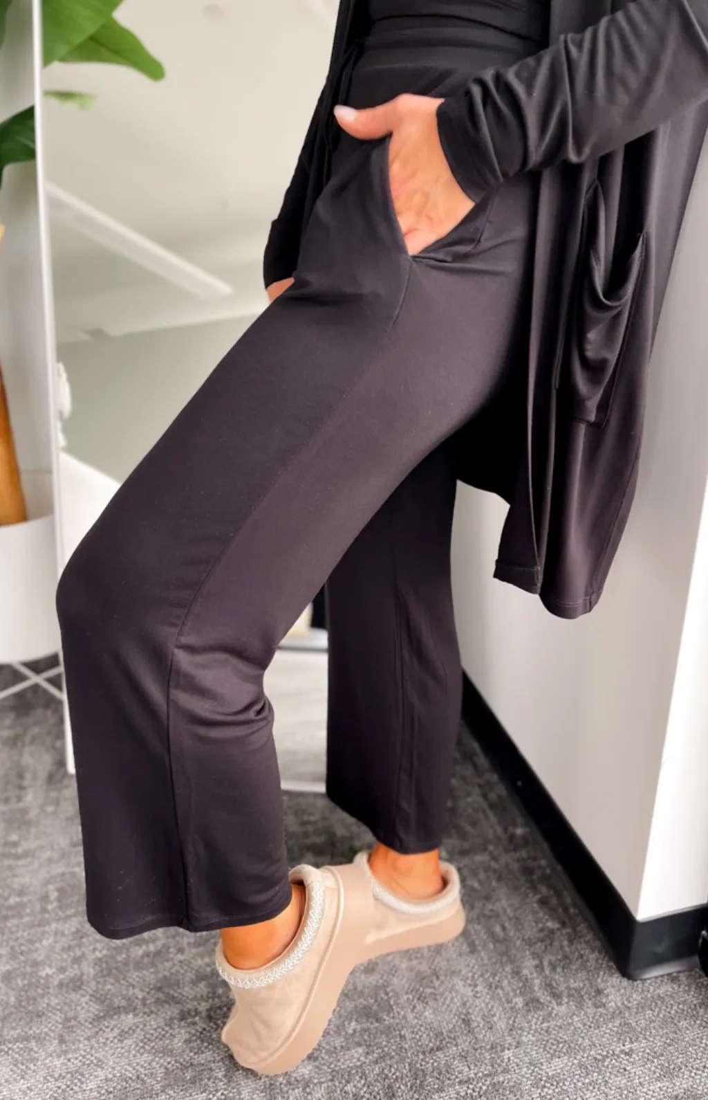 Raya Lounge Black Wide Leg Pants