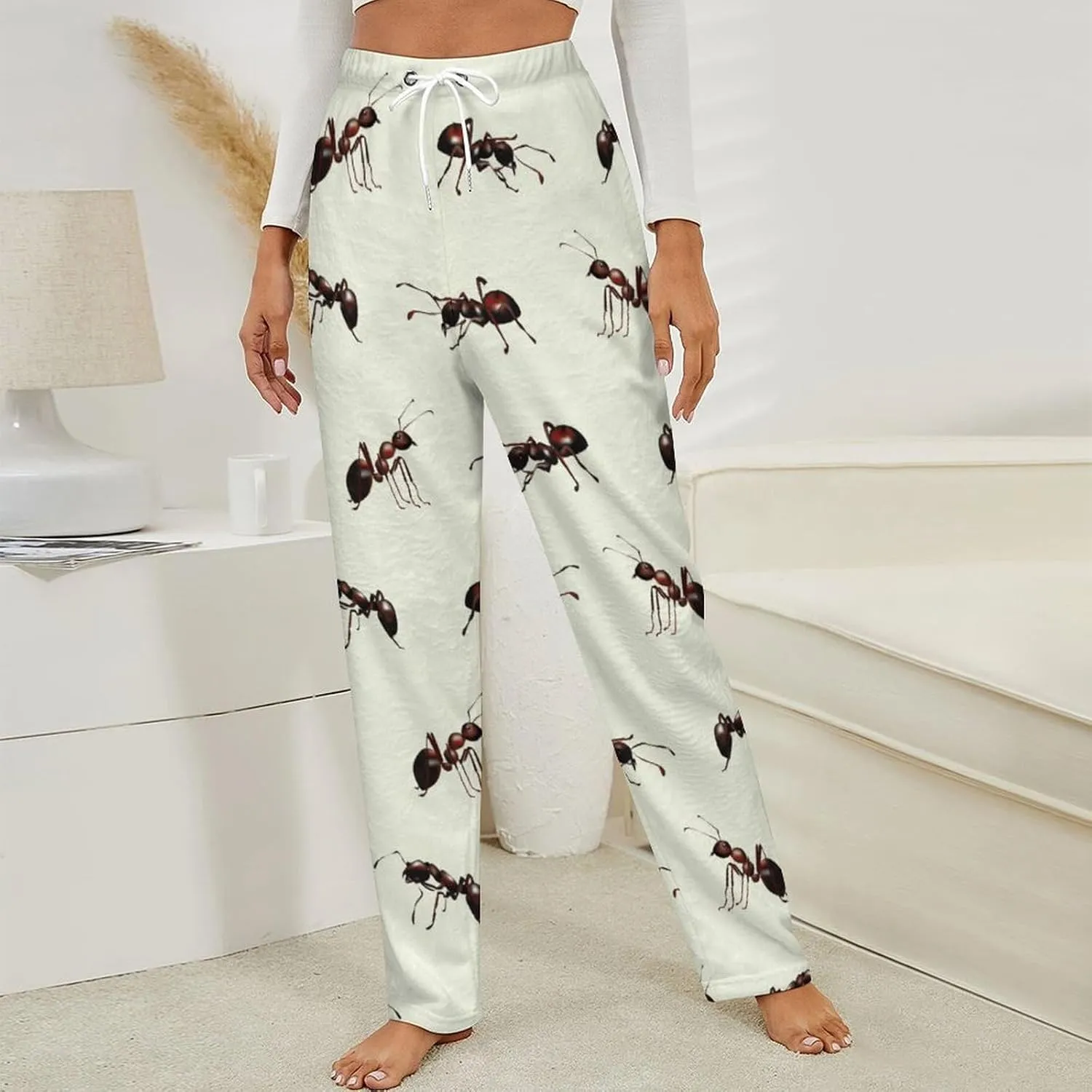 Realistic Ants Women's Flannel Pajama Pants Fleece Lounge Sleep Bottoms PJ