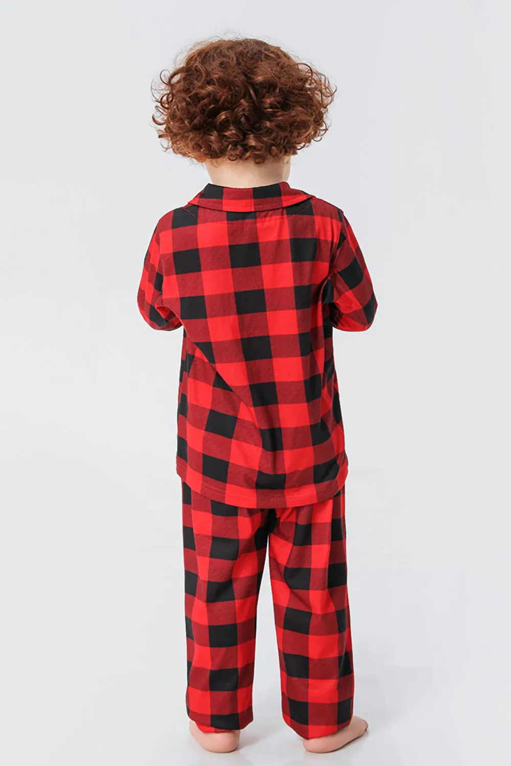 Red Plaid Christmas Family Matching 2 Pieces Pajamas Set