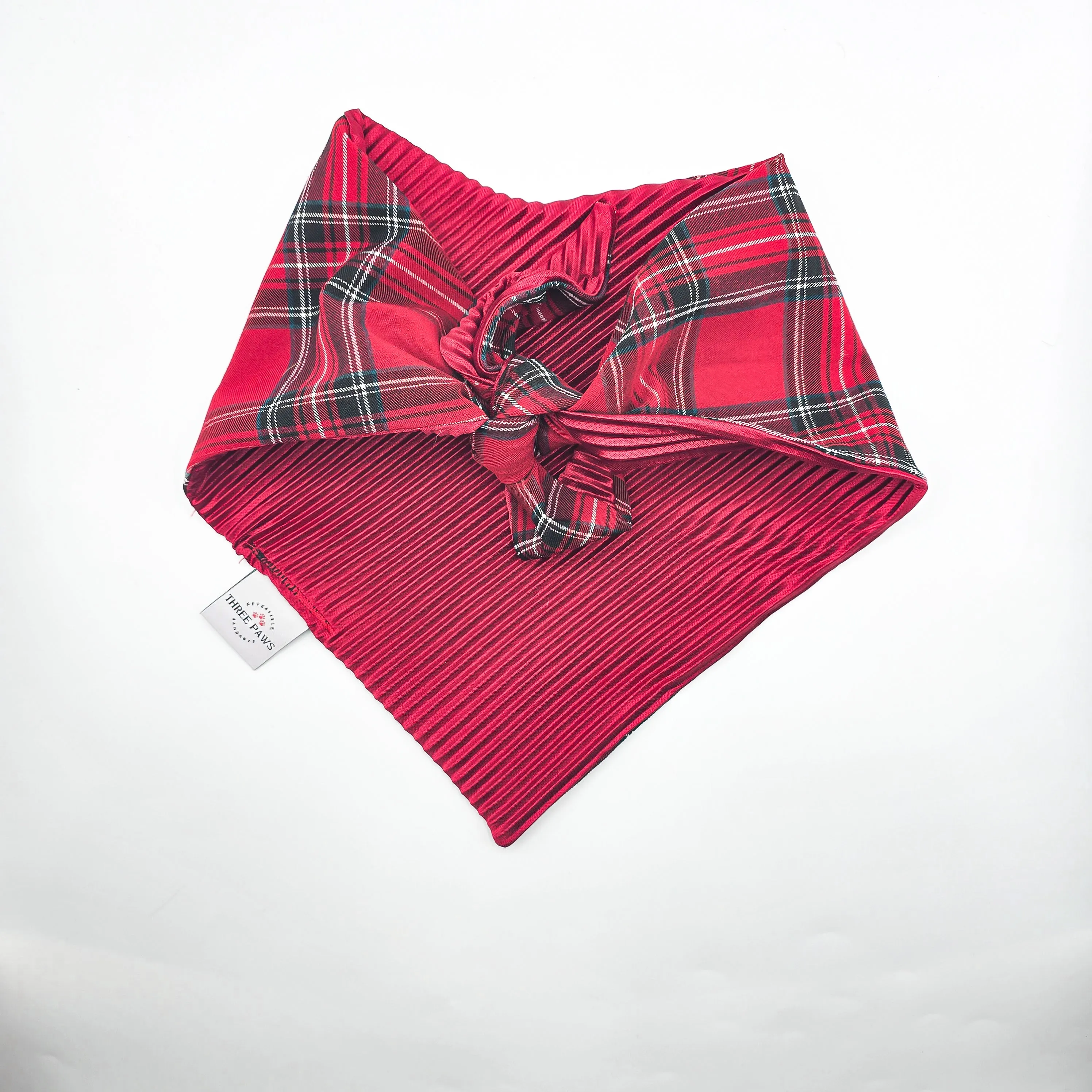 Red Tartan Flannel Dog Bandana
