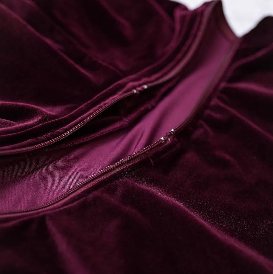 Red Velvet Open Back Detail Hoodie