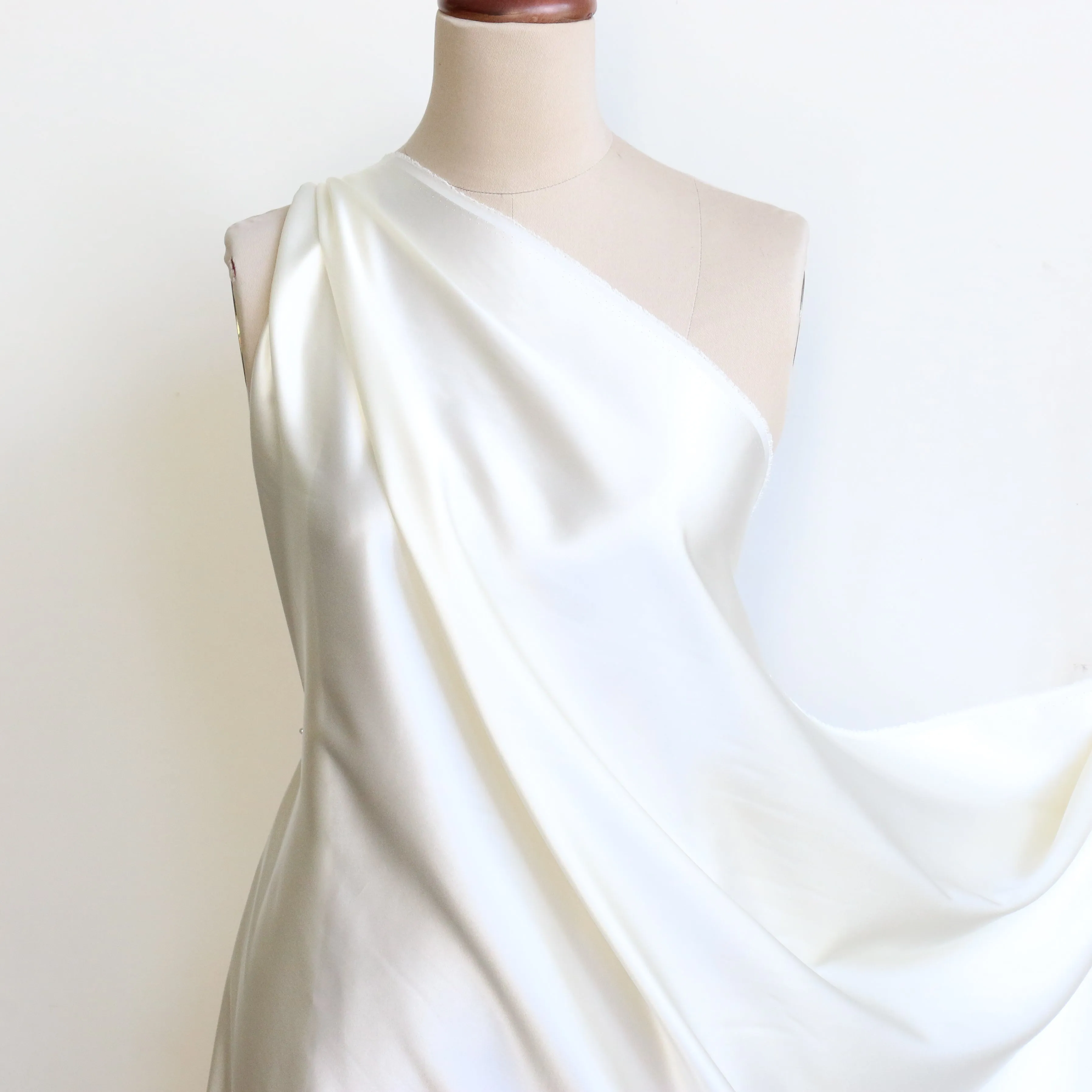 Remnant of Ivory Silk Satin - 22mm
