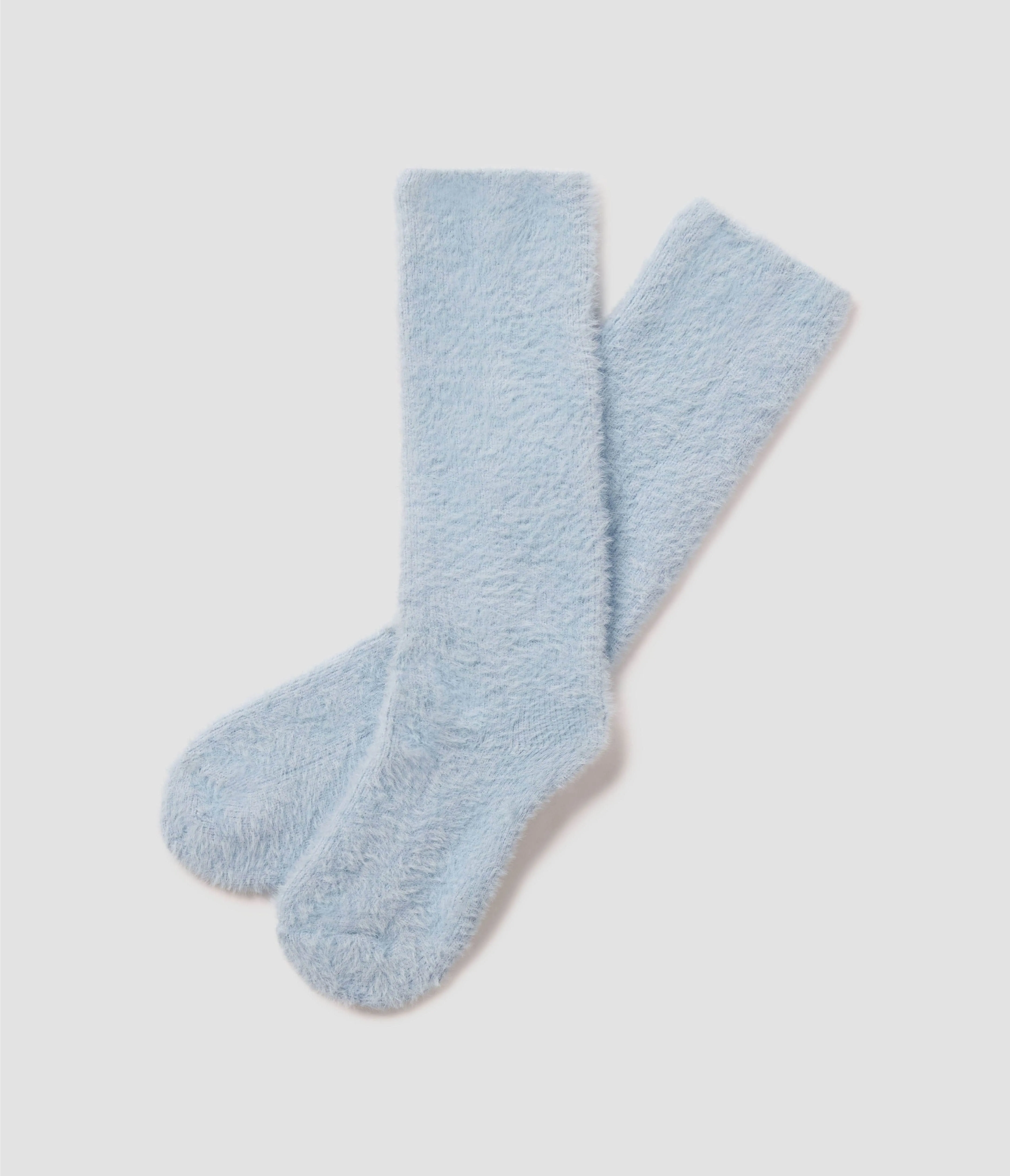 Ribbed Feather Knit Socks - Crystal Lake