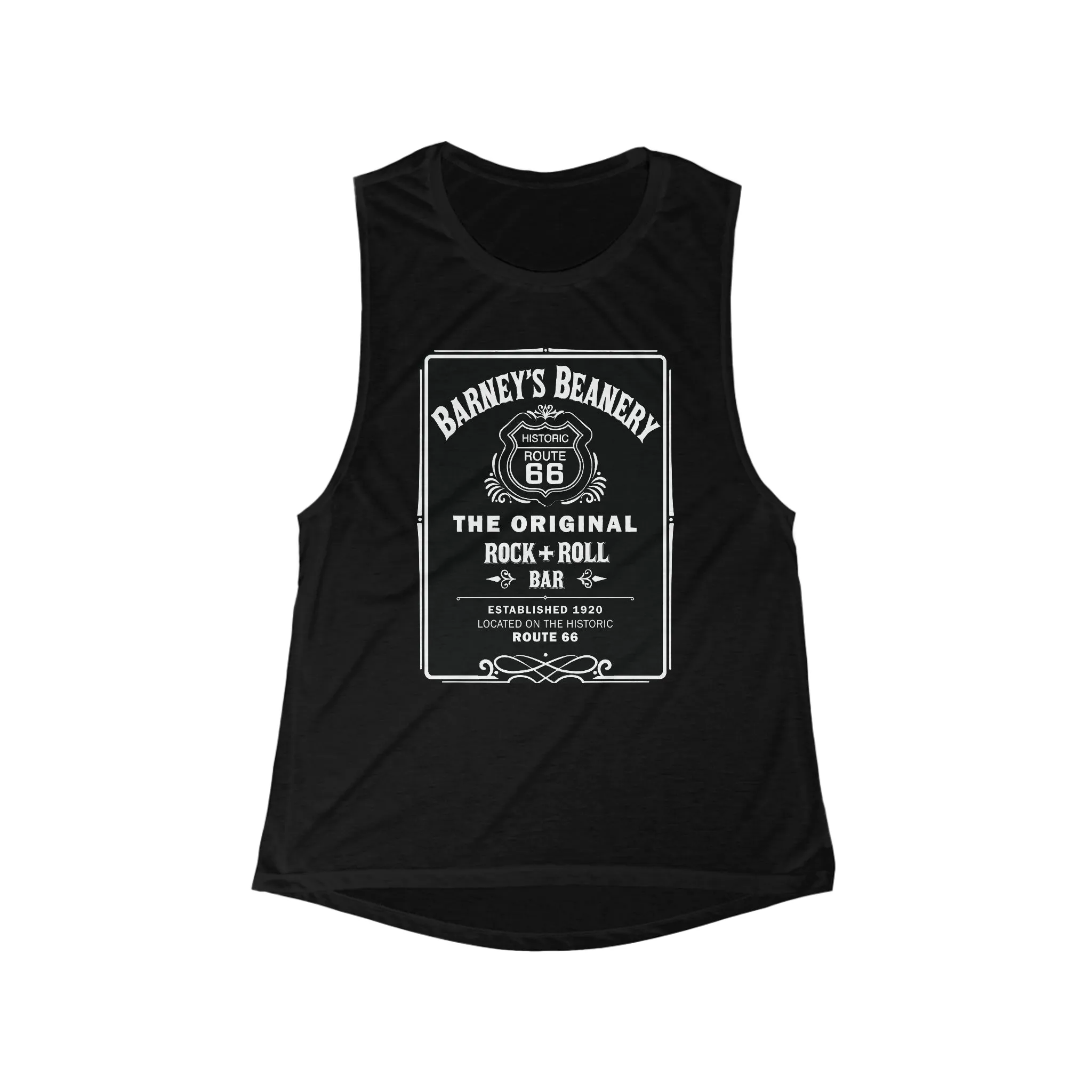 Rock n Roll | BARNEY'S BEANERY - Women's Flowy Scoop Muscle Tank