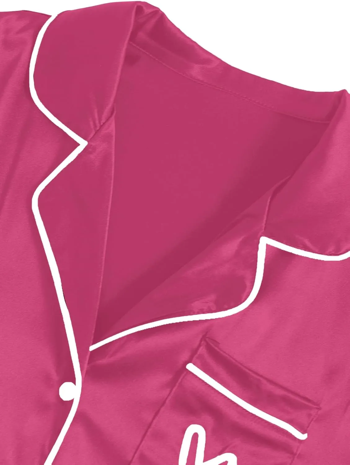 Rooscier Women's Satin Pajamas Set V Neck Short Sleeve Shirt With Shorts Sleepwear