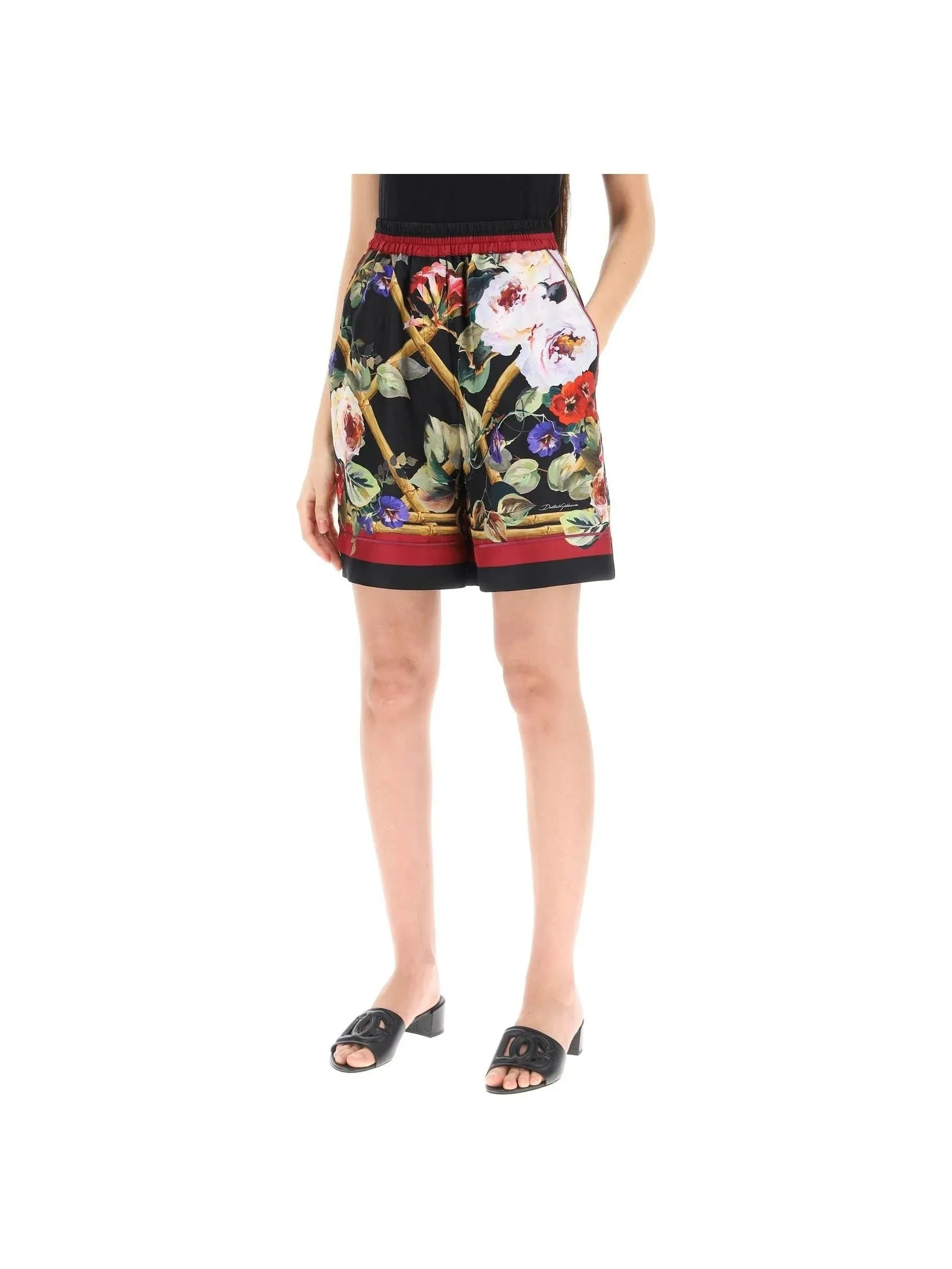 Rose Garden Silk Pajama Shorts