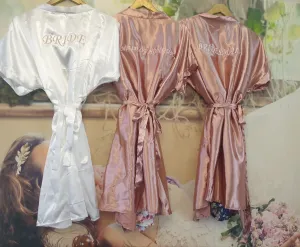 ROSE GOLD SATIN GOWNS WITH WHITE EMBROIDERY