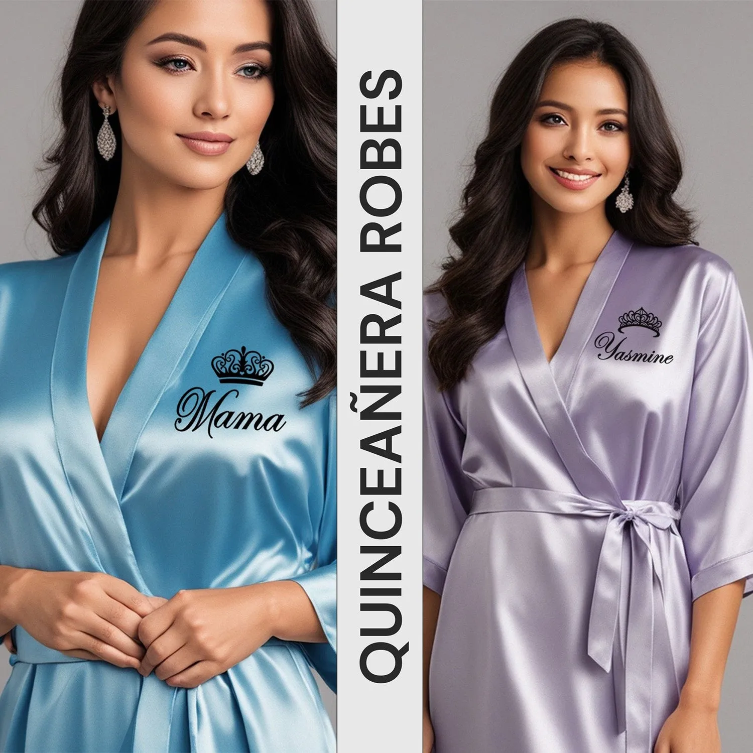 Rose Pink Mis Quince Años Robes, Pretty Quinceañera Robes, Robes for Mama de Quince | Quinceañera Gift