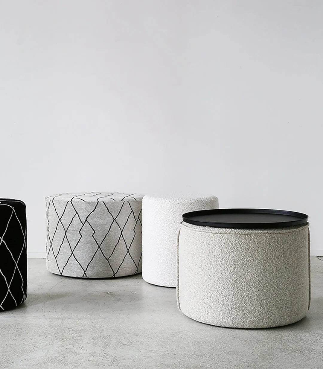 Round Ottoman Tray / Black
