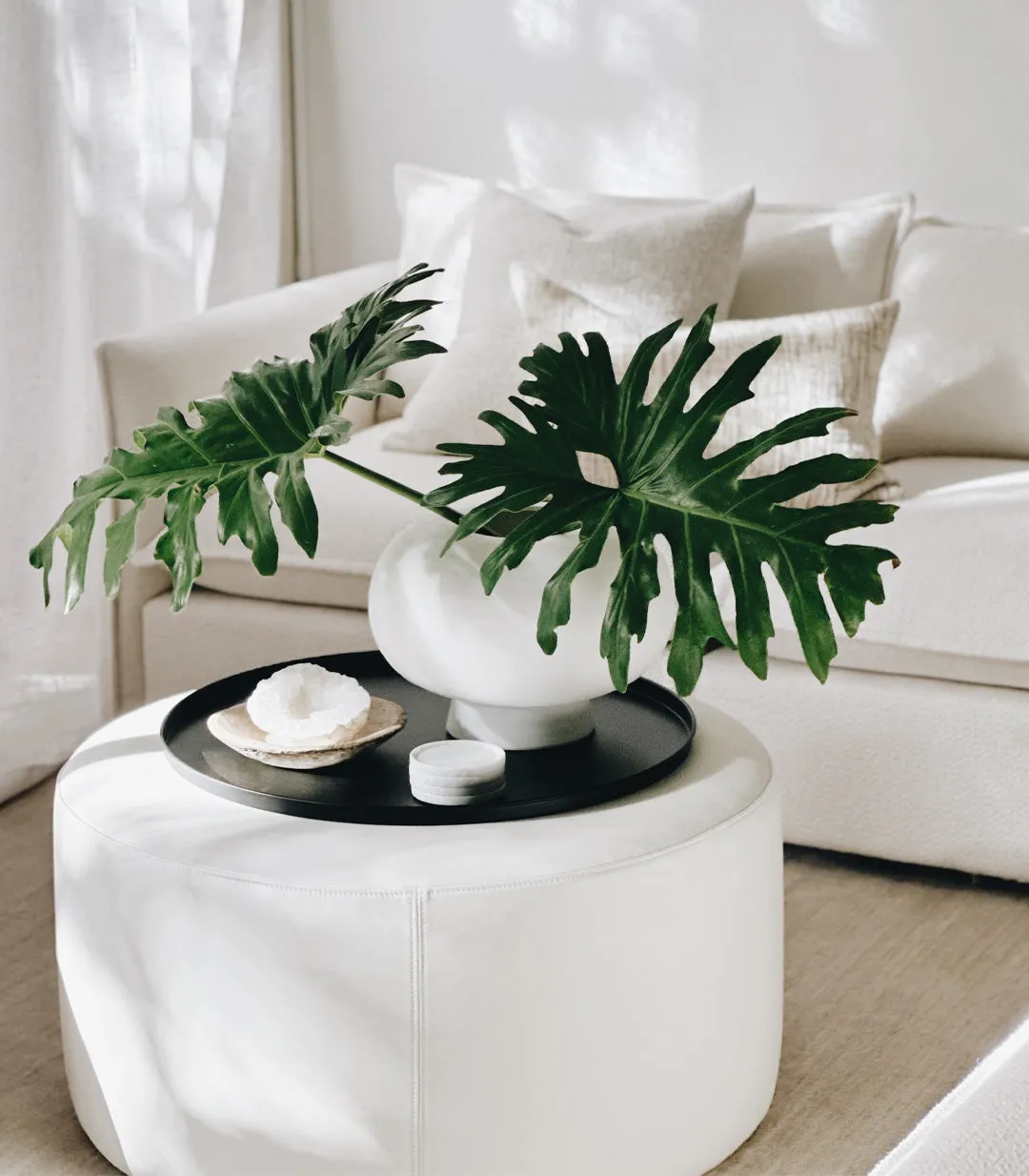 Round Ottoman Tray / Black