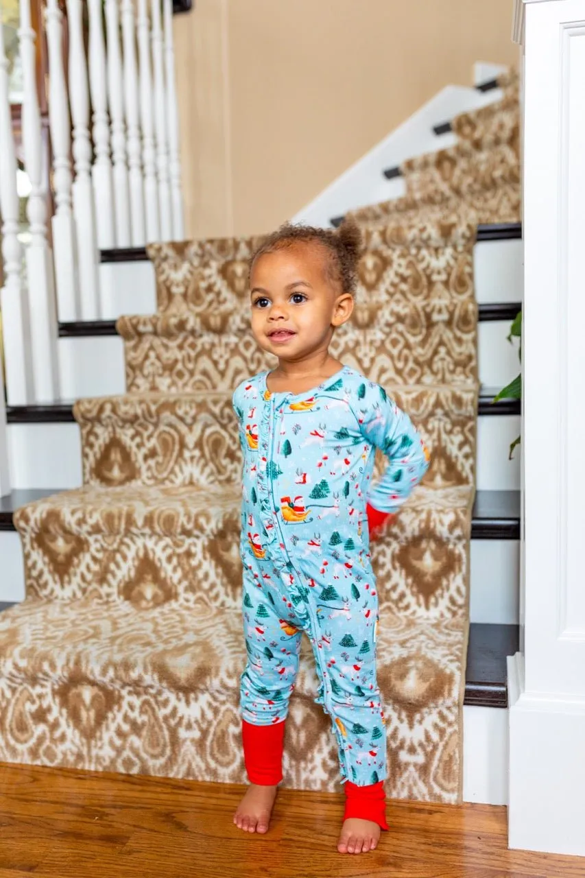 Ruffle Dark Santa Bamboo Romper