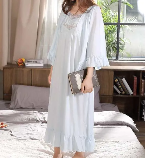 Ruffle Hem Flounce Sleeve Night Dress