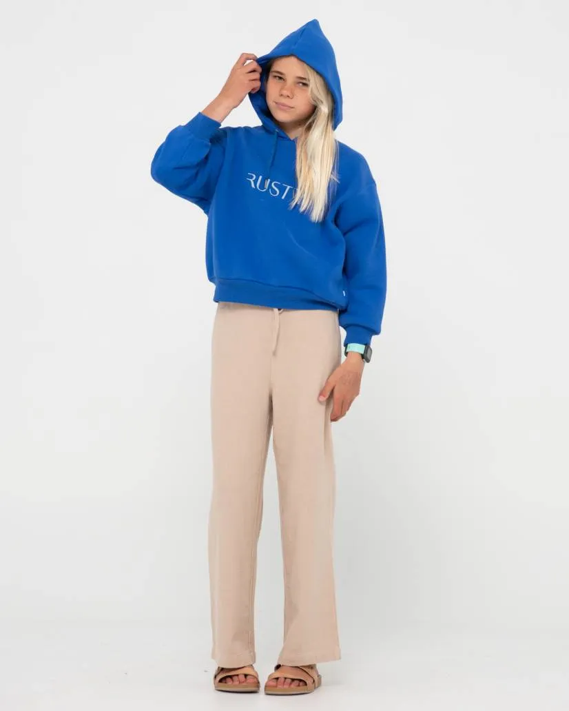 Rusty Signature Hooded Fleece Girls Grey