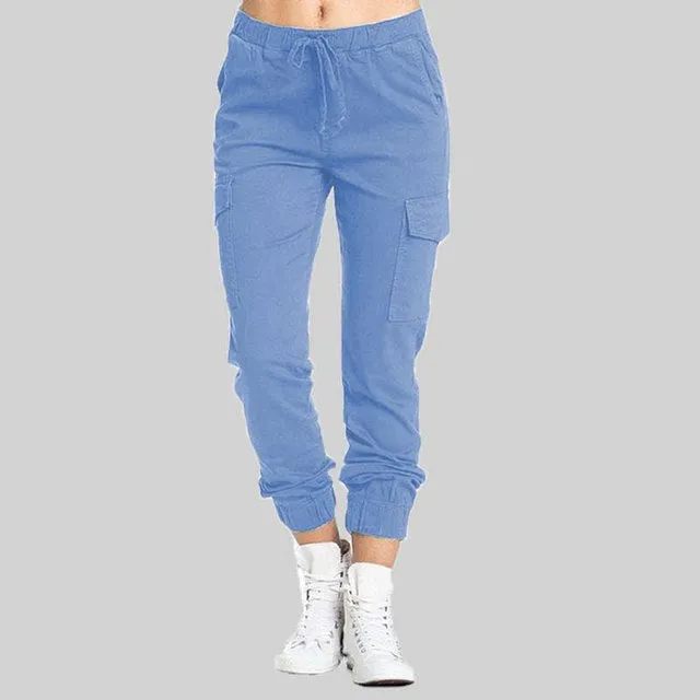 S-4XL Plus Size Women Casual Jogger Pants