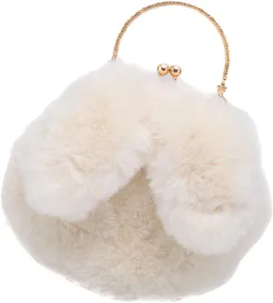 SAFIGLE 1 x Plush Rabbit Ears Shoulder Bag, Plush Shoulder Bag, Plush Chain Bag, Women's Chain Bag, Shoulder Bag, Women's Plush Bag, Rabbit Ear Shoulder Bag