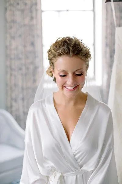 Samantha Silk Kimono Robe in off white