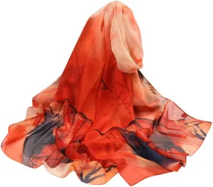 Scarves For Women Lightweight Women Silk Scarf Scarfs For Women Fashion 160 * 50cm Print Flower Shawl Wrap