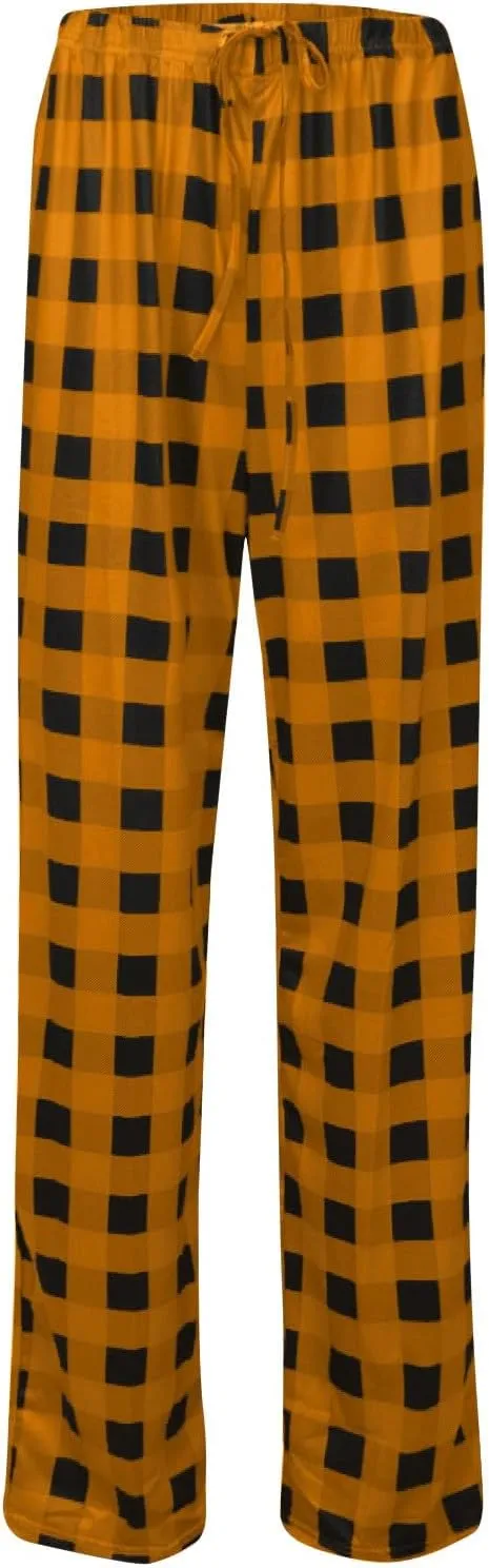 sdbrld Plaid Pj Pants Women,Women's Pajama Pant Lounge Baggy High Wasited Wide Leg Pants Comfy Casual Trendy Printed Pj Pants