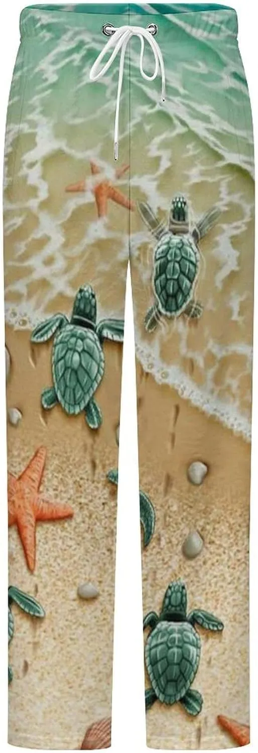 Sea Turtles Women's Flannel Pajama Pants Fleece Lounge Sleep Bottoms PJ