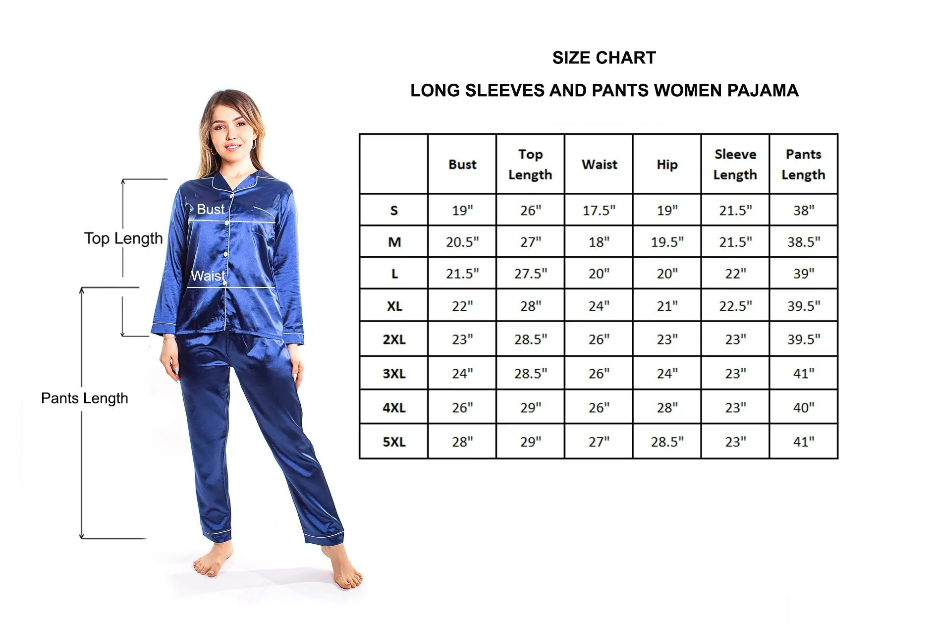 Set of 5 Bridesmaids Pajamas, Custom Wedding Satin Pajamas  - Long   Long
