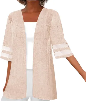 Short Sleeve Kimono Cardigan for Women Plus Size Lightweight Casual Open Front Coats Summer Beach Cover Up
