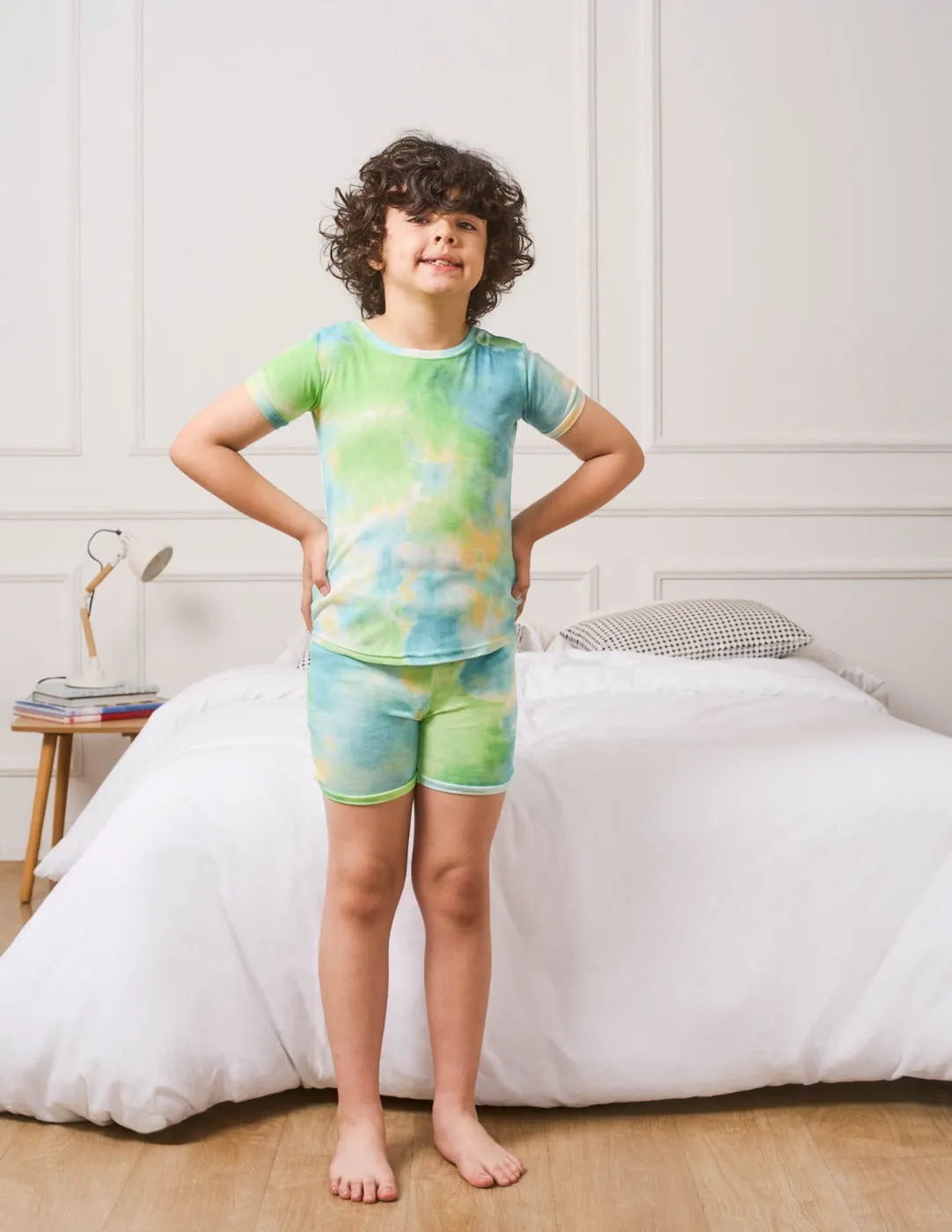 Short Sleeve Mix Tie Dye Cotton Pajamas