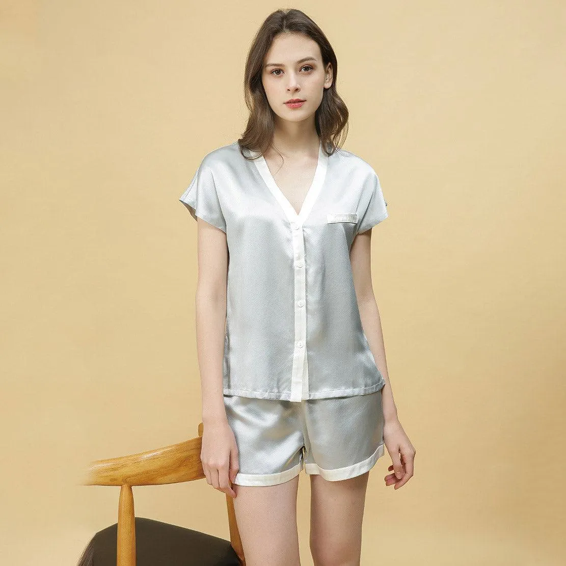 Short Women Silk Pajama Set Short Silk Pants women SIlk sleepwear