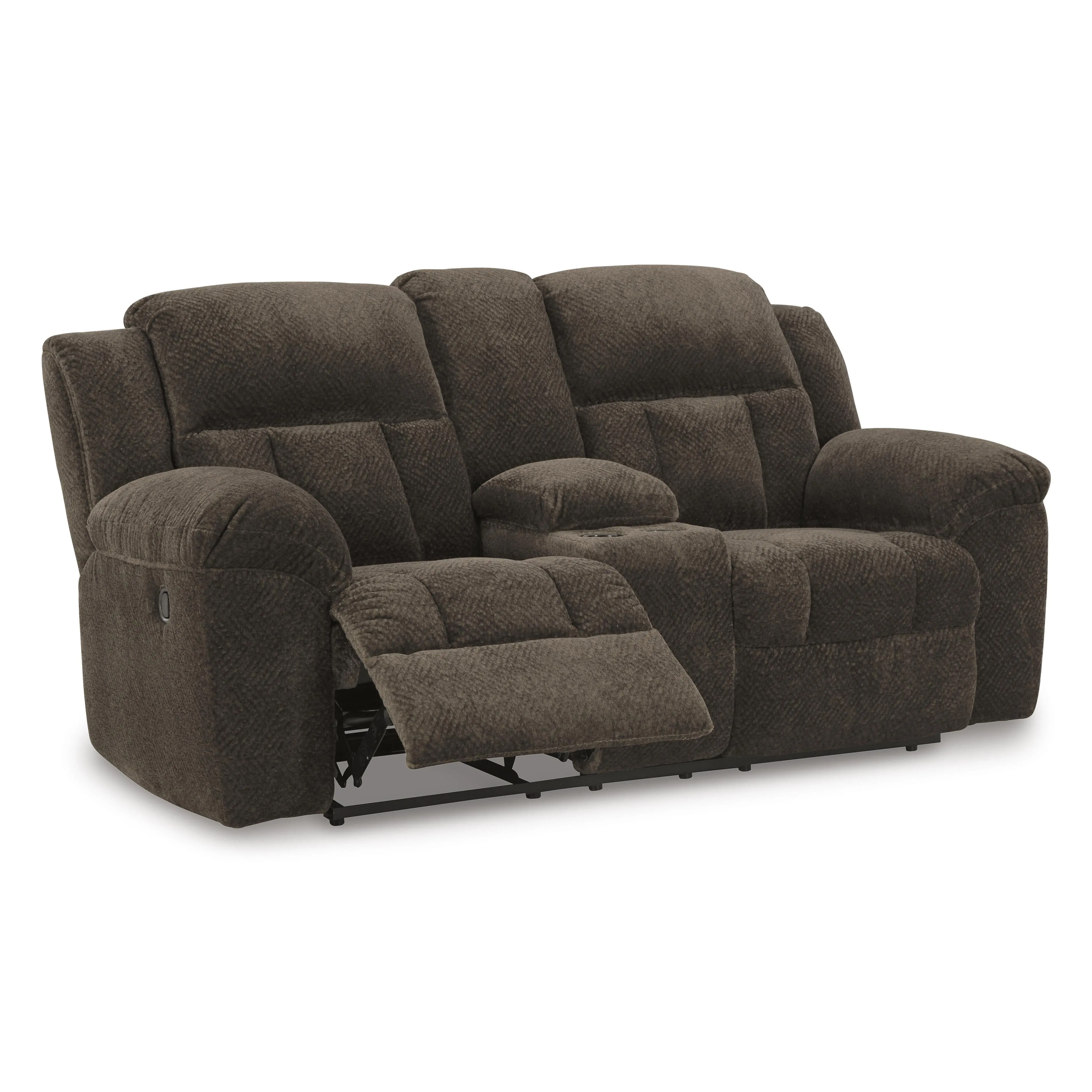 Signature Design by Ashley Frohn Reclining Fabric Loveseat with Console 3740794C