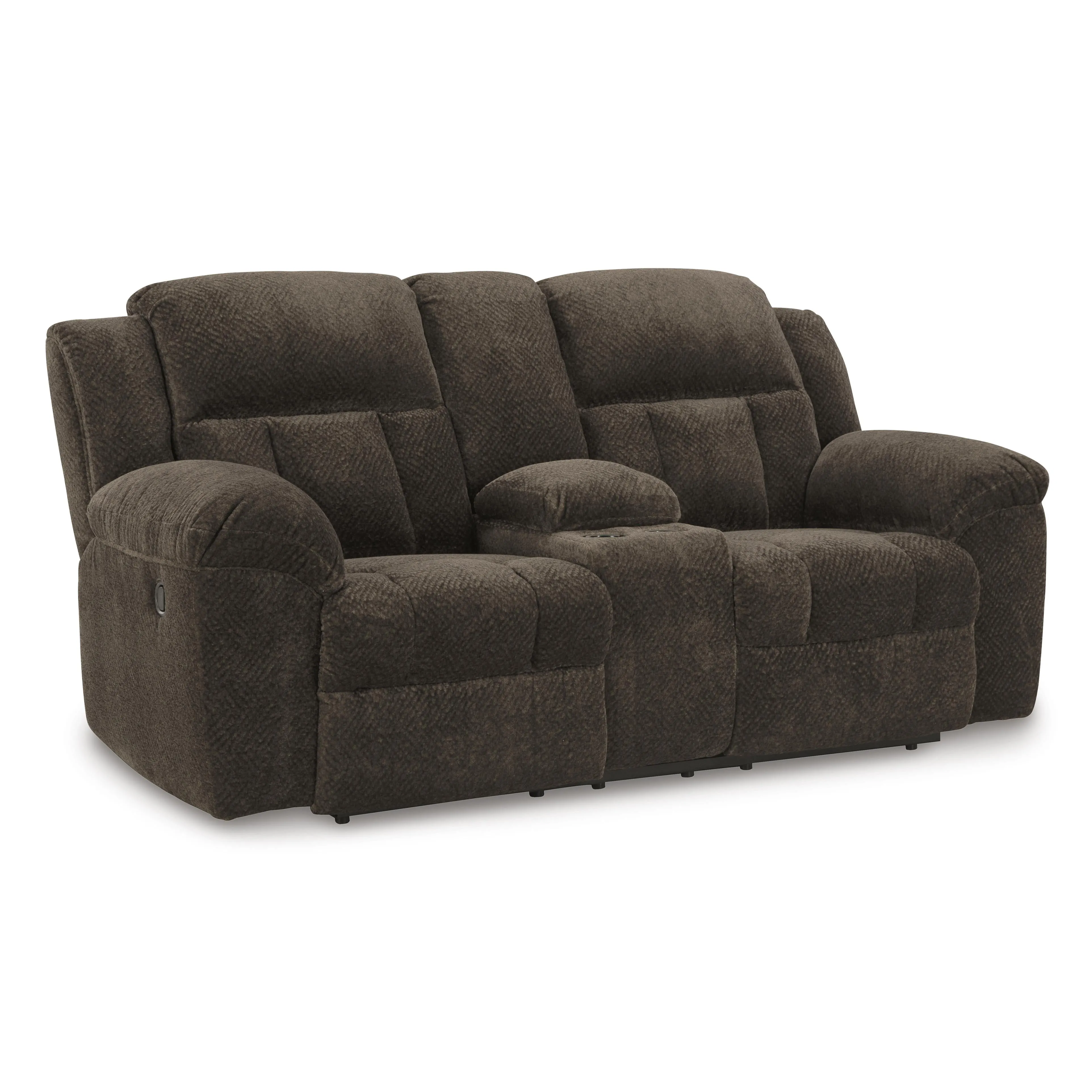 Signature Design by Ashley Frohn Reclining Fabric Loveseat with Console 3740794C