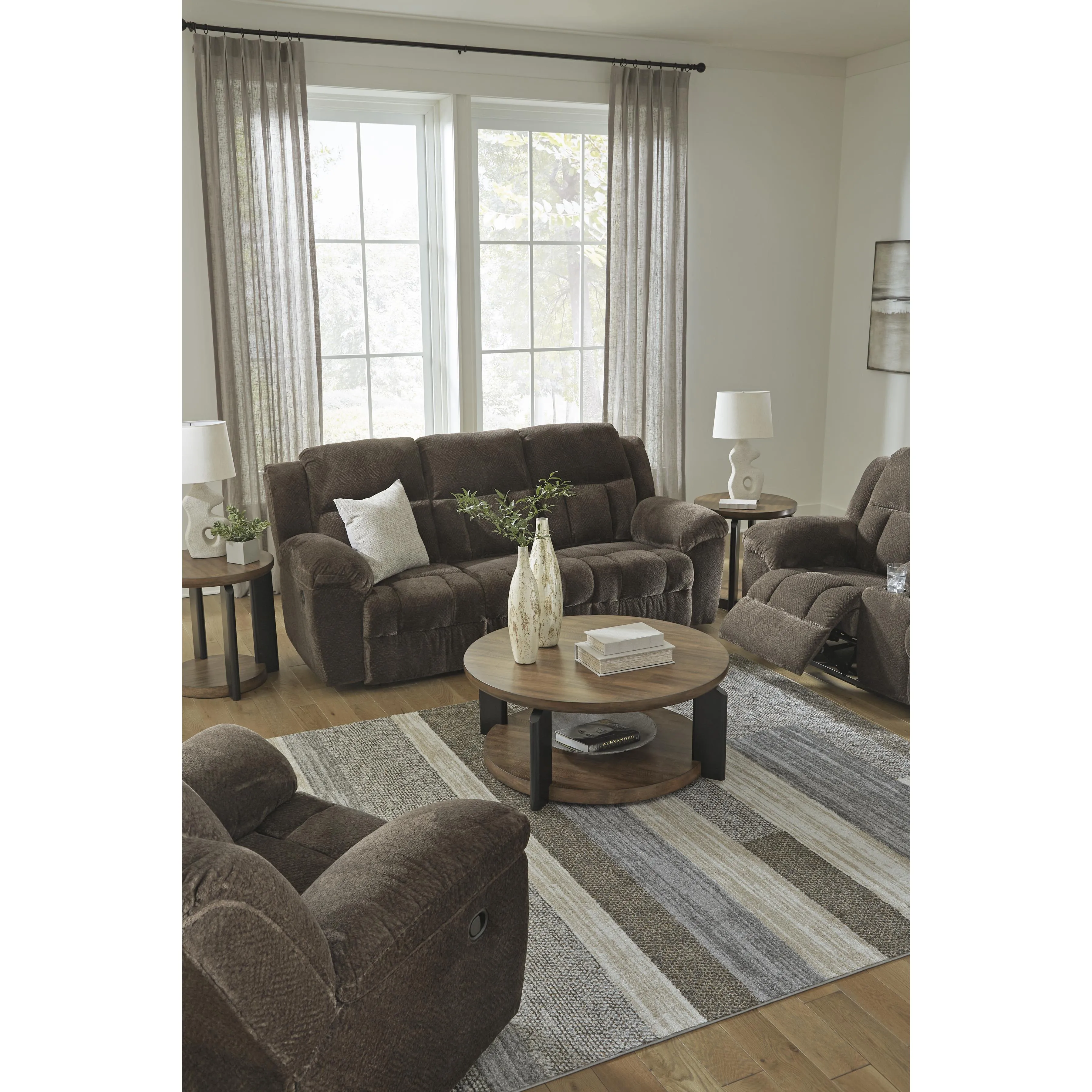 Signature Design by Ashley Frohn Reclining Fabric Loveseat with Console 3740794C