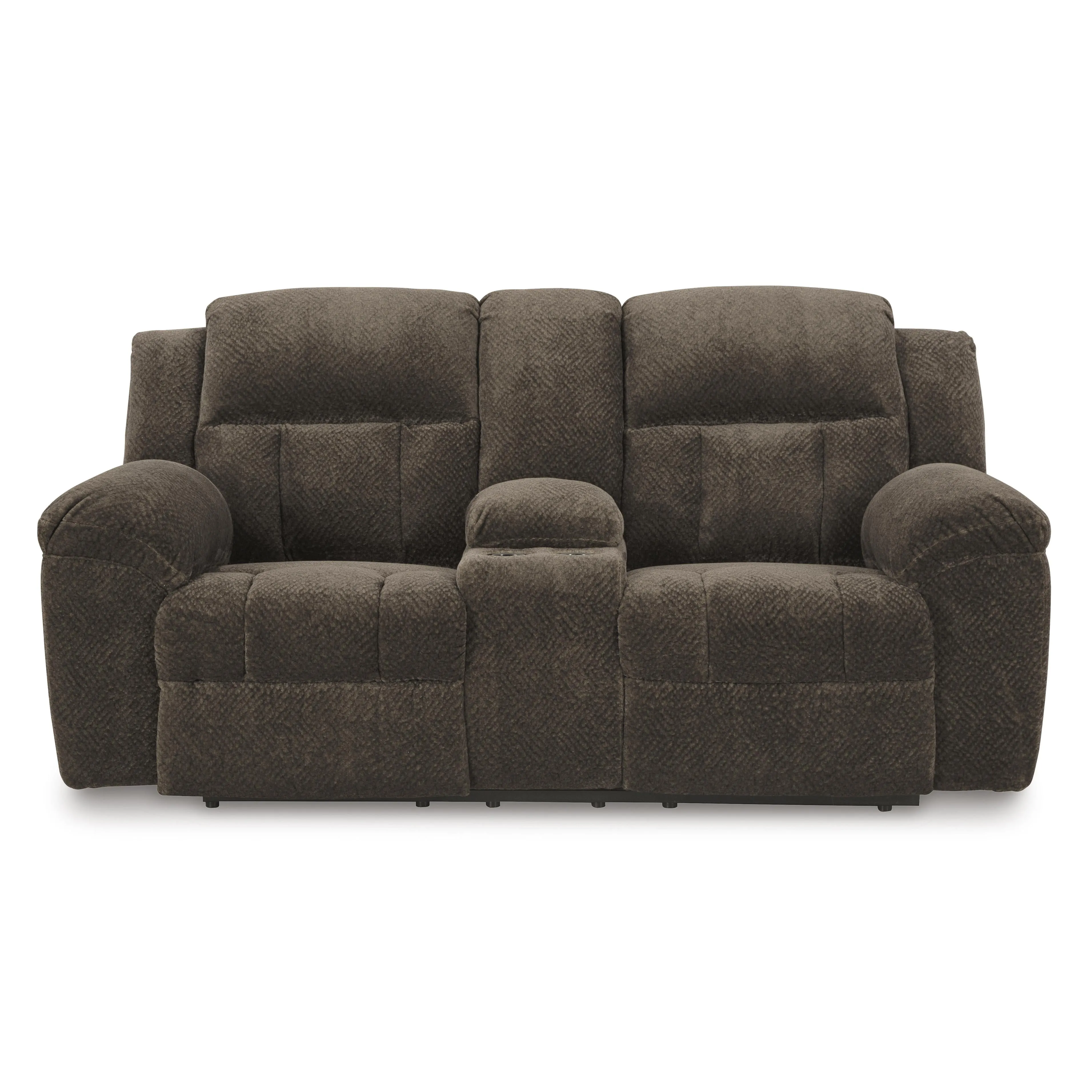 Signature Design by Ashley Frohn Reclining Fabric Loveseat with Console 3740794C
