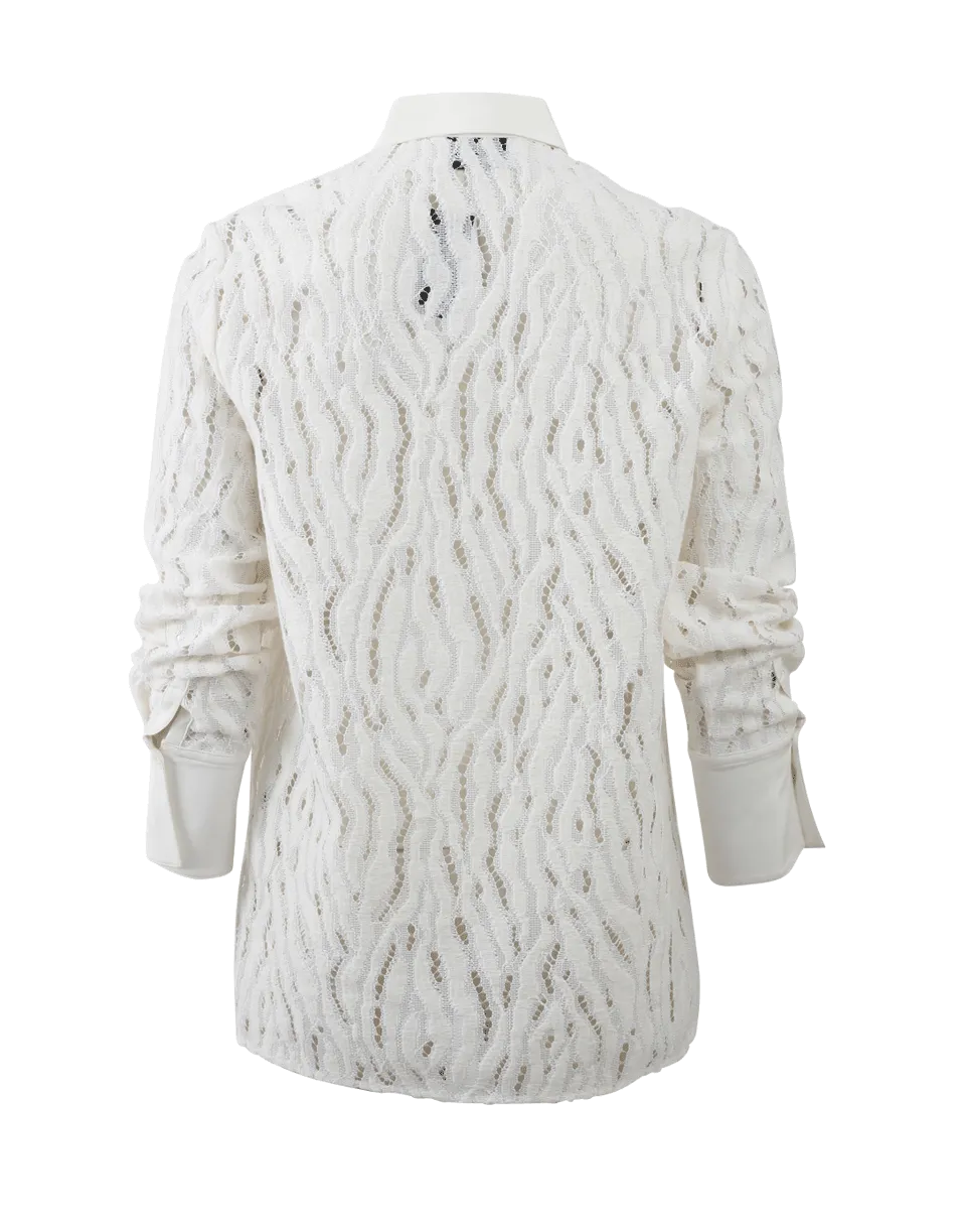 Silk And Lace Button Blouse